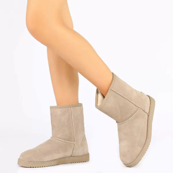imageDREAM PAIRS Womens ShortyNew Mid Calf Winter Snow BootsSandclassic