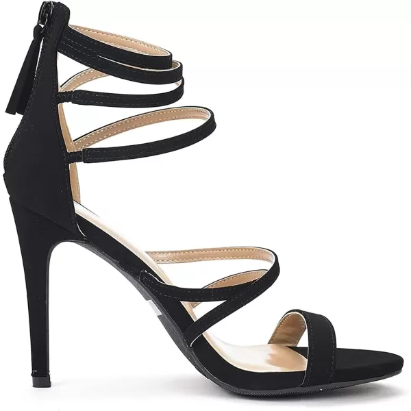 imageDREAM PAIRS Womens Show High Heel Dress Pump SandalsBlack Nubuck
