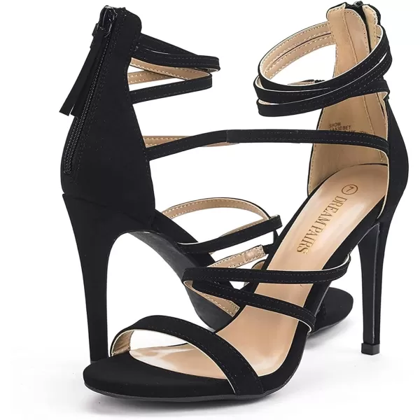 imageDREAM PAIRS Womens Show High Heel Dress Pump SandalsBlack Nubuck