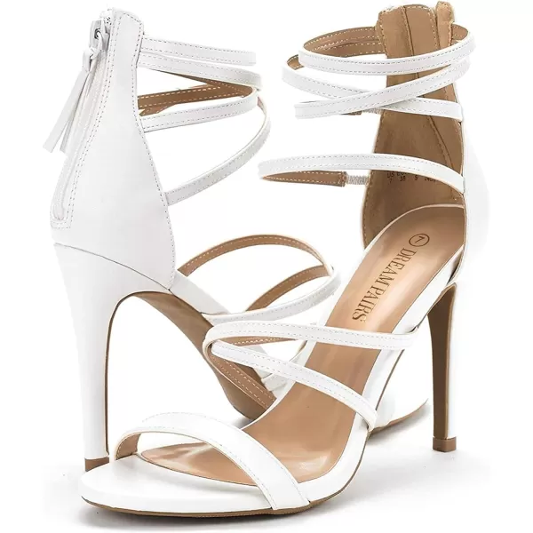 imageDREAM PAIRS Womens Show High Heel Dress Pump SandalsWhite Pu