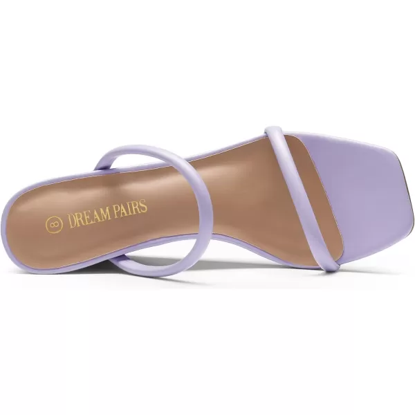 imageDREAM PAIRS Womens Slides Wedge Sandals Two Strap Square Open Toe Dress ShoesPurple