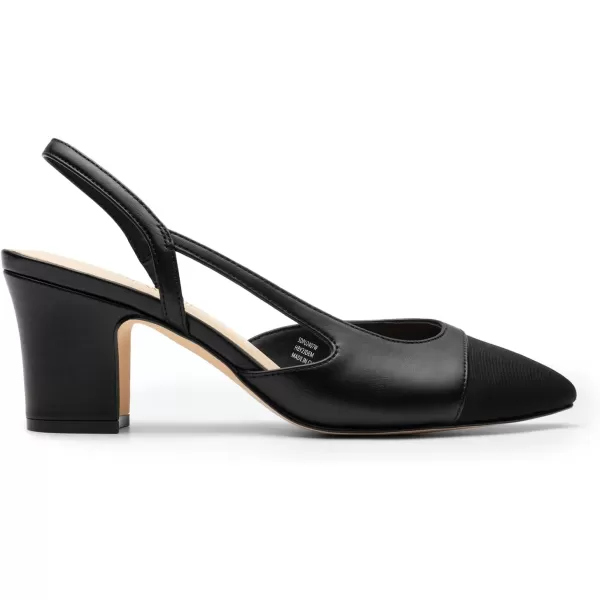 imageDREAM PAIRS Womens Slingback Heels Low Chunky Heel Closed Almond Toe Dress Pumps Shoes for Wedding Office BusinessBlack