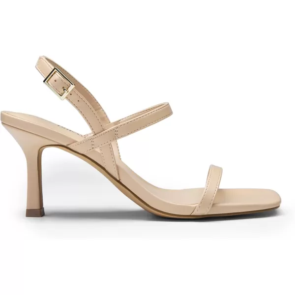 imageDREAM PAIRS Womens Slingback Heels Square Open Toe Strappy Sandals Ankle Strap High Heeled Dressy ShoesNude