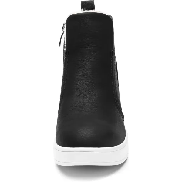 imageDREAM PAIRS Womens Slip on High Top Wedge Sneakers Hidden Heel Platform Wedgie Ankle BootiesBlackPu