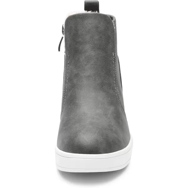 imageDREAM PAIRS Womens Slip on High Top Wedge Sneakers Hidden Heel Platform Wedgie Ankle BootiesGreyPu