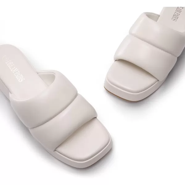 imageDREAM PAIRS Womens Slip on Slides Wedges Platform Cute Walking Comfort SandalsBeige