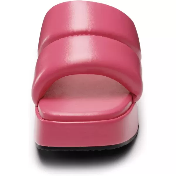 imageDREAM PAIRS Womens Slip on Slides Wedges Platform Cute Walking Comfort SandalsHot Pink