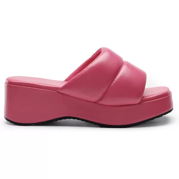 imageDREAM PAIRS Womens Slip on Slides Wedges Platform Cute Walking Comfort SandalsHot Pink