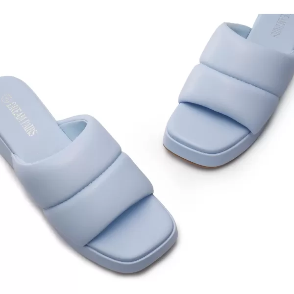 imageDREAM PAIRS Womens Slip on Slides Wedges Platform Cute Walking Comfort SandalsLight Blue