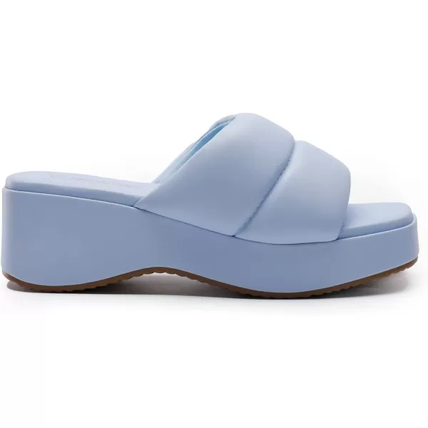 imageDREAM PAIRS Womens Slip on Slides Wedges Platform Cute Walking Comfort SandalsLight Blue
