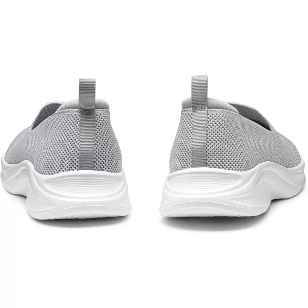 imageDREAM PAIRS Womens Slip on Walking Shoes Lightweight Non Slip Sneakers with Removable Insole  Breathable Knit Mesh Upper  Casual Travel Work Jogging Tennis ShoeLight Grey