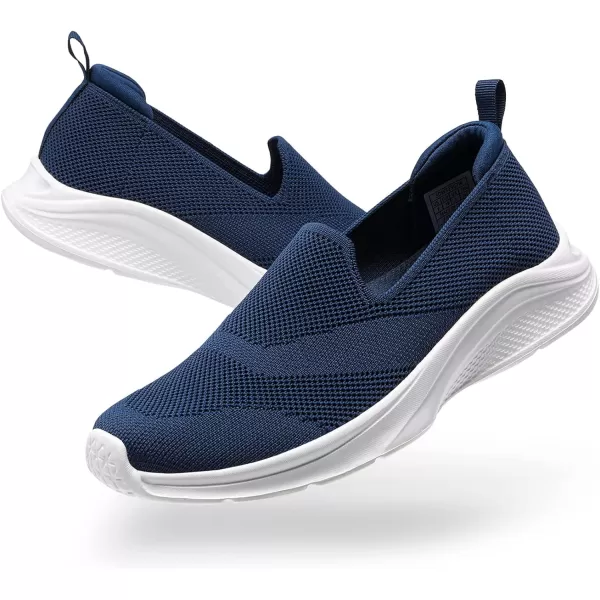 imageDREAM PAIRS Womens Slip on Walking Shoes Lightweight Non Slip Sneakers with Removable Insole  Breathable Knit Mesh Upper  Casual Travel Work Jogging Tennis ShoeNavy