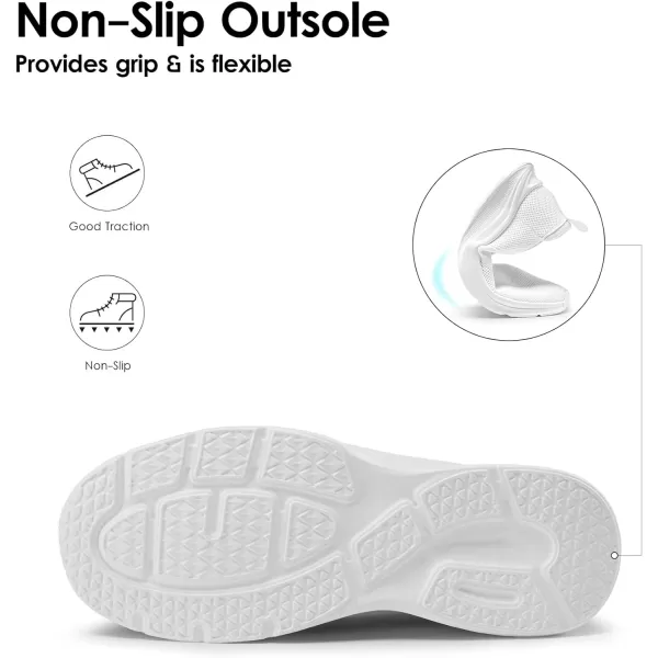 imageDREAM PAIRS Womens Slip on Walking Shoes Lightweight Non Slip Sneakers with Removable Insole  Breathable Knit Mesh Upper  Casual Travel Work Jogging Tennis ShoeWhite