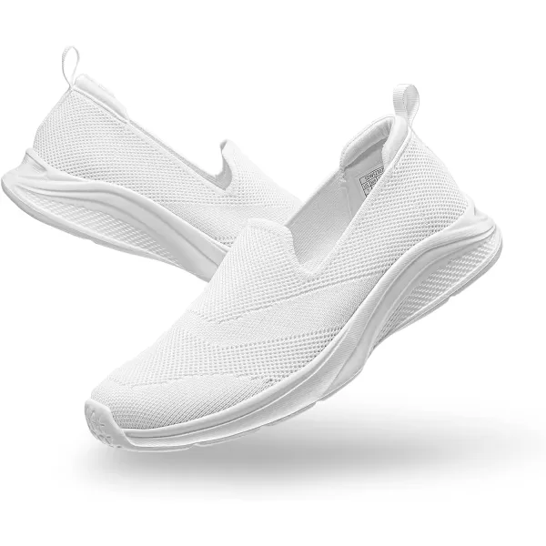 imageDREAM PAIRS Womens Slip on Walking Shoes Lightweight Non Slip Sneakers with Removable Insole  Breathable Knit Mesh Upper  Casual Travel Work Jogging Tennis ShoeWhite