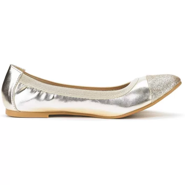 imageDREAM PAIRS Womens SoleFlex Ballerina Walking Flats ShoesGold