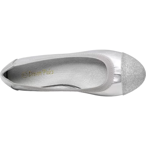 imageDREAM PAIRS Womens SoleFlex Ballerina Walking Flats ShoesSilver