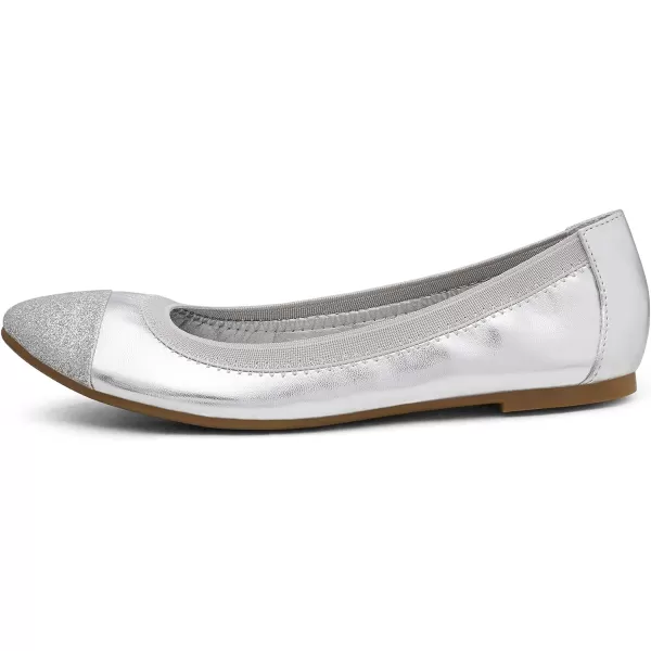 imageDREAM PAIRS Womens SoleFlex Ballerina Walking Flats ShoesSilver