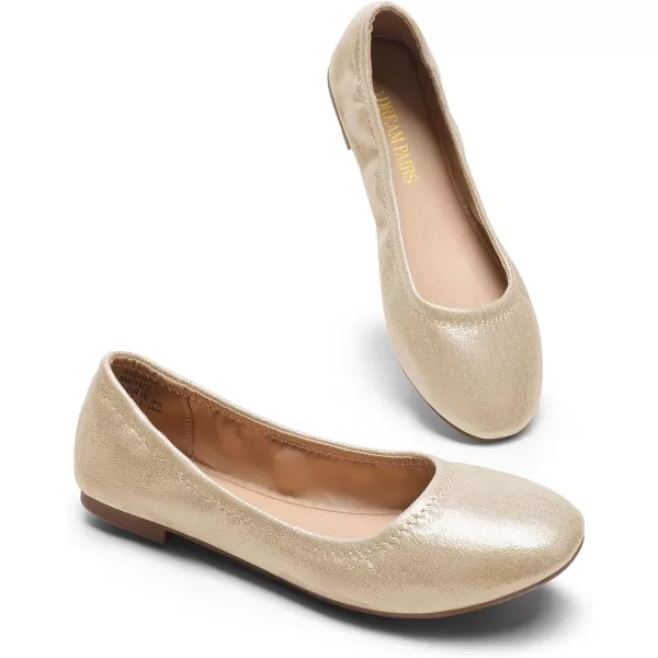 imageDREAM PAIRS Womens SoleHappy Ballerina Walking Flats ShoesGold