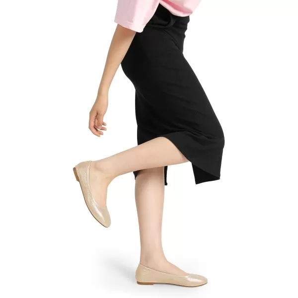 imageDREAM PAIRS Womens SoleHappy Ballerina Walking Flats ShoesGold