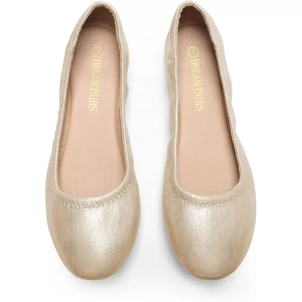 imageDREAM PAIRS Womens SoleHappy Ballerina Walking Flats ShoesGold