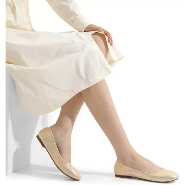 imageDREAM PAIRS Womens SoleHappy Ballerina Walking Flats ShoesGold