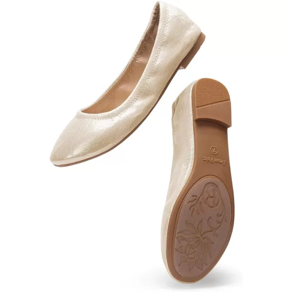 imageDREAM PAIRS Womens SoleHappy Ballerina Walking Flats ShoesGold