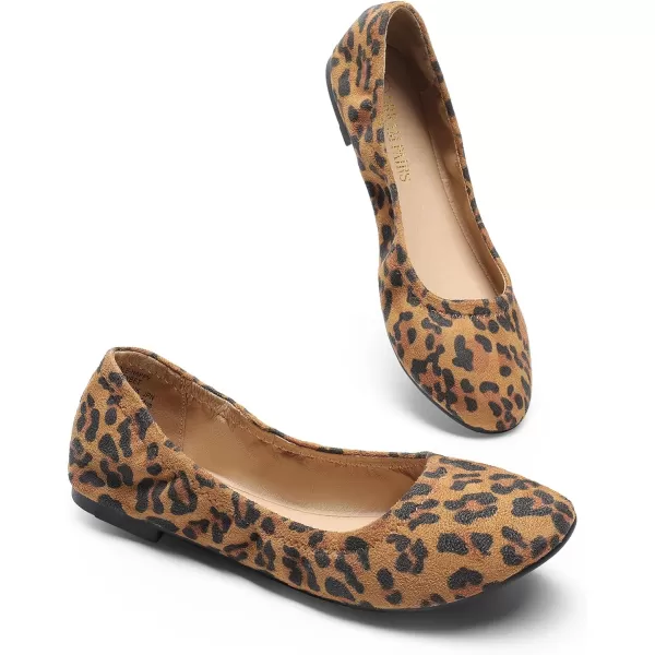 imageDREAM PAIRS Womens SoleHappy Ballerina Walking Flats ShoesLeopard