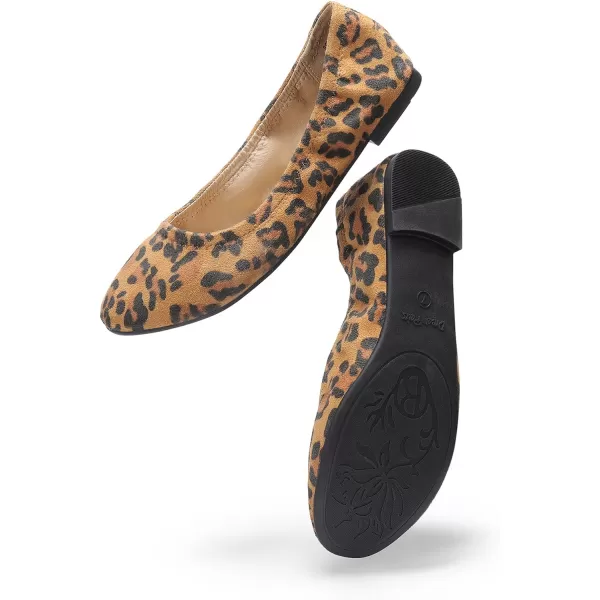 imageDREAM PAIRS Womens SoleHappy Ballerina Walking Flats ShoesLeopard