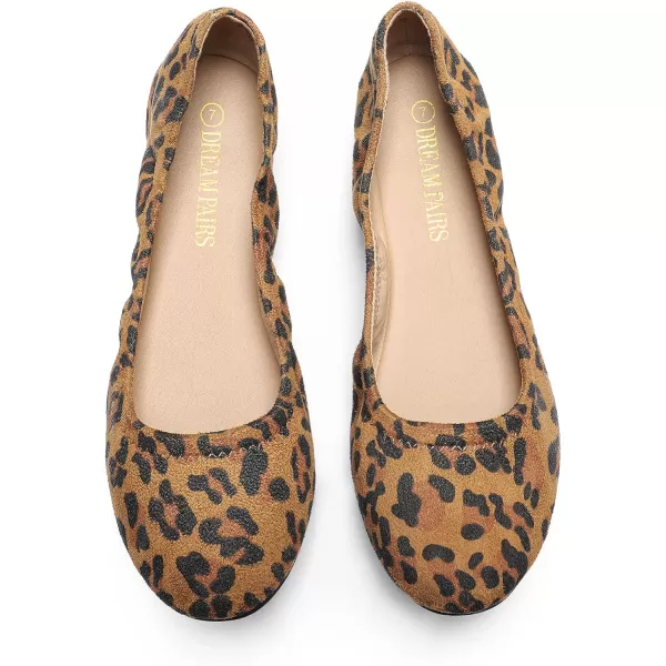 imageDREAM PAIRS Womens SoleHappy Ballerina Walking Flats ShoesLeopard