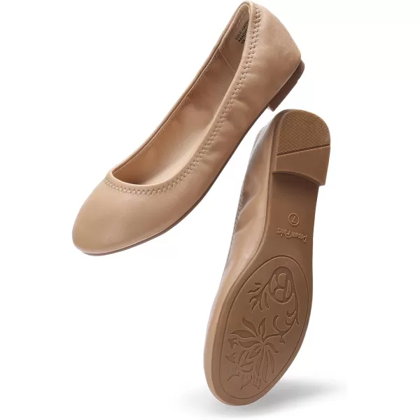 imageDREAM PAIRS Womens SoleHappy Ballerina Walking Flats ShoesNude