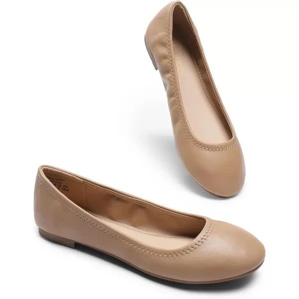 imageDREAM PAIRS Womens SoleHappy Ballerina Walking Flats ShoesNude