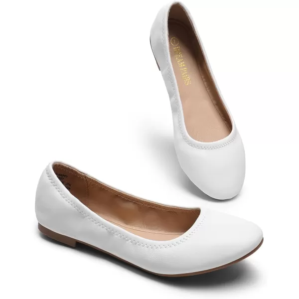 imageDREAM PAIRS Womens SoleHappy Ballerina Walking Flats ShoesWhite