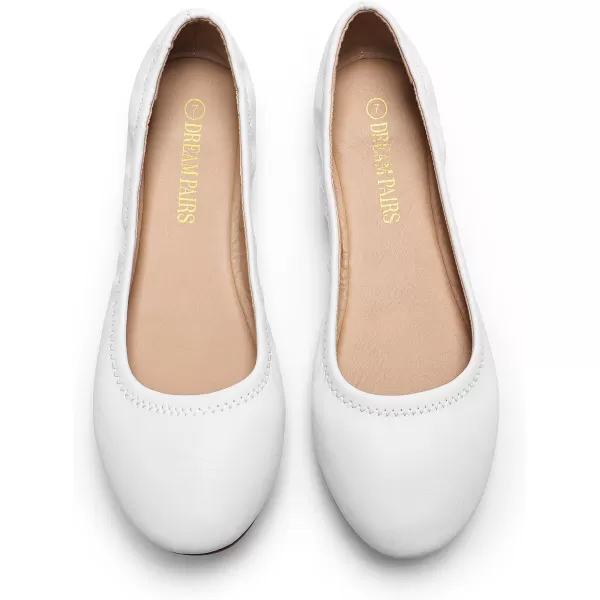 imageDREAM PAIRS Womens SoleHappy Ballerina Walking Flats ShoesWhite