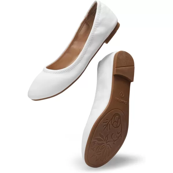 imageDREAM PAIRS Womens SoleHappy Ballerina Walking Flats ShoesWhite