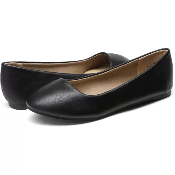 imageDREAM PAIRS Womens SoleSimple Ballerina Walking Flats ShoesBlackPu