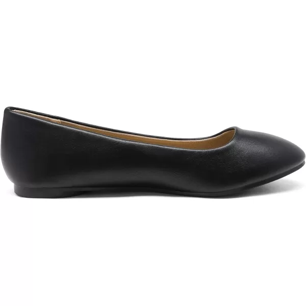 imageDREAM PAIRS Womens SoleSimple Ballerina Walking Flats ShoesBlackPu