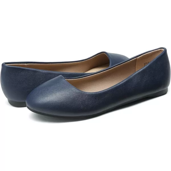 imageDREAM PAIRS Womens SoleSimple Ballerina Walking Flats ShoesNavy