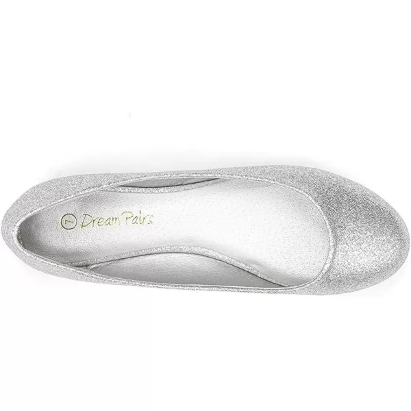 imageDREAM PAIRS Womens SoleSimple Ballerina Walking Flats ShoesSilverGlitter