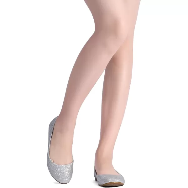 imageDREAM PAIRS Womens SoleSimple Ballerina Walking Flats ShoesSilverGlitter