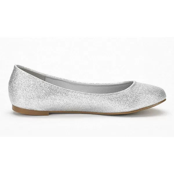 imageDREAM PAIRS Womens SoleSimple Ballerina Walking Flats ShoesSilverGlitter