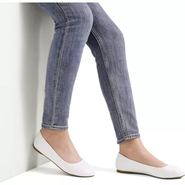 imageDREAM PAIRS Womens SoleSimple Ballerina Walking Flats ShoesWhite