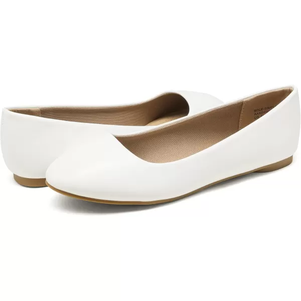 imageDREAM PAIRS Womens SoleSimple Ballerina Walking Flats ShoesWhite