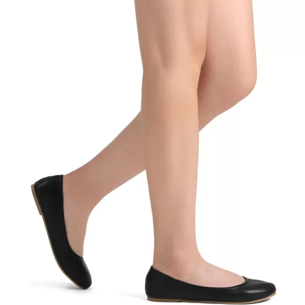 imageDREAM PAIRS Womens Solefina Solid Plain Walking Classic Ballet Flats ShoesBlack