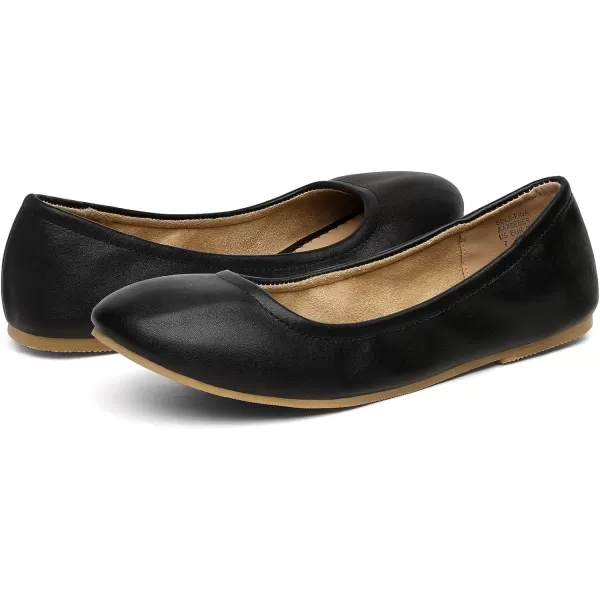 imageDREAM PAIRS Womens Solefina Solid Plain Walking Classic Ballet Flats ShoesBlack