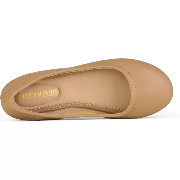imageDREAM PAIRS Womens Solefina Solid Plain Walking Classic Ballet Flats ShoesNude