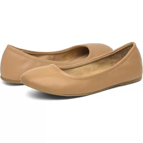imageDREAM PAIRS Womens Solefina Solid Plain Walking Classic Ballet Flats ShoesNude