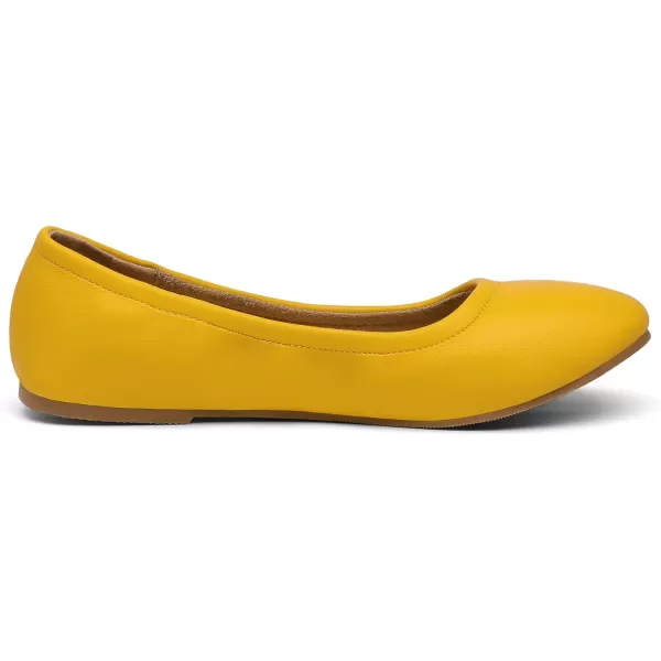 imageDREAM PAIRS Womens Solefina Solid Plain Walking Classic Ballet Flats ShoesYellow