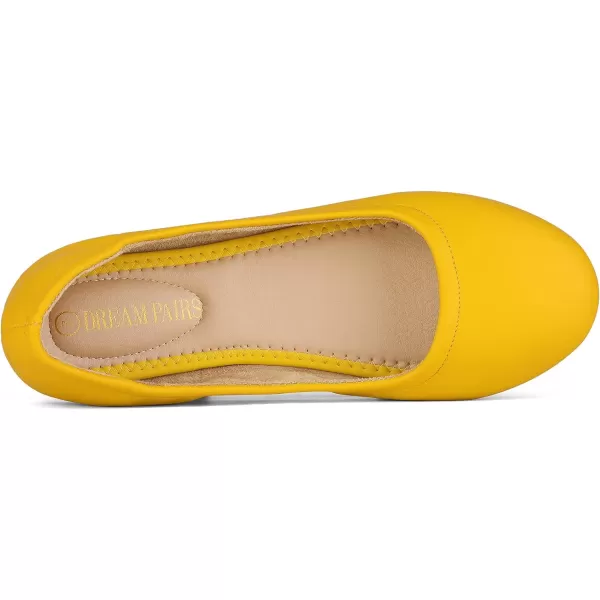 imageDREAM PAIRS Womens Solefina Solid Plain Walking Classic Ballet Flats ShoesYellow