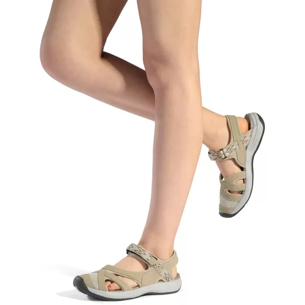 imageDREAM PAIRS Womens Sport Athletic Sandals Outdoor Hiking SandalsBeige