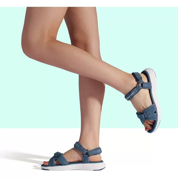 imageDREAM PAIRS Womens Sport Athletic Sandals Outdoor Hiking SandalsQdark Blue